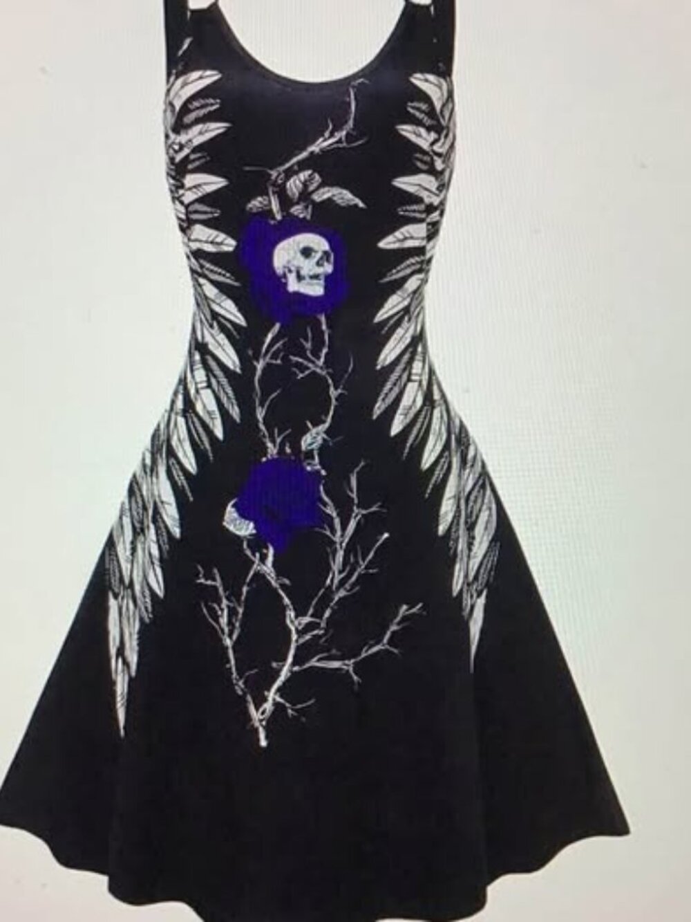 Ladies size XXL Skull And Feather wings cami A line dress